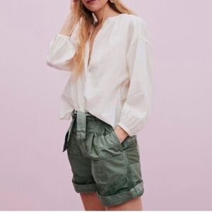 Jcrew Limited-edition Green D-ring Belted patchwork short Sz 4